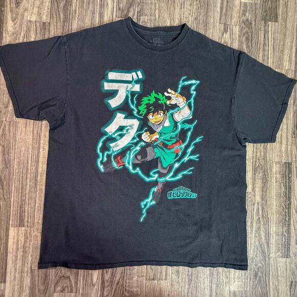 My Hero Academia Deku Graphic T-Shirt Black Size XL Funimation Anime Tee - Picture 1 of 6